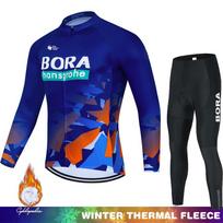 2026 Retro Cycling Jersey Winter Fleece UCI BORA Cycle Thermal Mens Termal Bicycle Clothes Triathlon Man Men's Shirt Long Sleeve Bib Asian size - XS