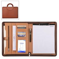 Stationery Contract File Folders PU Leather Business Folder Briefcase  Office School Supplies Brown-with Handle