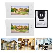 Video Doorbell 2 Pcs 7in TFT Screen Hands Free Call Monitor Night Vision Outdoor Camera Video Intercom System ABS+aluminum alloy