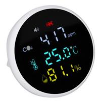 CO2 Temperature Humidity Monitor 400‑5000PPM Real Time Monitoring High Accuracy Portable CO2 Detector with Alarm ABS