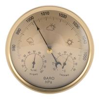 Thermometer Barometer Hygrometer 3 in 1 Mechanical Movement Dial Type Weather Forecast Station for Indoor Outdoor Color: Gold gray