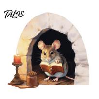3D Visual Wall Decals Mouse Hole Decals, Peel And Stick Cute Cartoon Mice Reading Sticker, Decorative DIY Cuttable Window Film Vinyl Stickers for Kids A