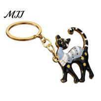 Metal Texture Keychain Cat Pendant Lightweight Creative Enamel Animal Keyring Portable Key Chain Bag Charms Fun Accessories Gifts Compact A