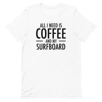 Surfing T-Shirt Funny Coffee and Surf Lover Surfboard Surfing Apparel 2XL