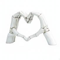 Skeletal Fingers & Affection Decor Glossy Palm Chest Skeleton 3D Bone Hand Sculpture White