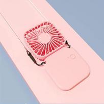 Mini Folding Hanging Neck Fan Foldable Hanging Neck Fan Mini Folding Personal Fan, 3 Speeds USB Charging For Travel Indoor And O rožinė