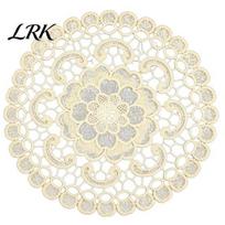 Washable Fabric Table Toppers for Home Round Floral Lace Doily, Embroidered Coaster Place Mat, Heat Insulating Resistant Coasters Dining Retro Doilies 15cm C