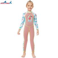 Kids 2mm Neoprene Wetsuit Snorkeling Diving Surfing Swimming UV Protection Long Sleeve Full Body Suit Girls Child Small