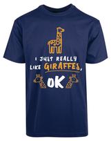 I Just Really Like Giraffes Ok New Shirt Animal Love Cute Printed Casual S