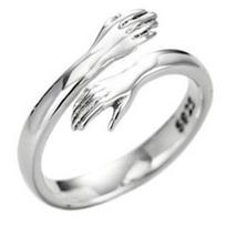 925 sterling silver jewelry love hug ring retro fashion tide flow open ring sidabras