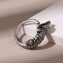 Vintage Gothic Personality Men Creative Crocodile Finger Ring Fashion Punk Hip Hop Animal Open Adjustable Ring Jewelry Gifts OneSize
