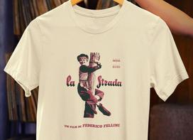 La Strada T-Shirt - Federico Fellini Classic - Italian Cinema Gift - Film Buff Shirt 2XL