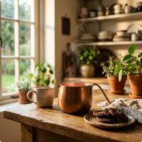 Copper Coffee Pot Hammered Turkish Handcrafted for Baristas, Tabletop