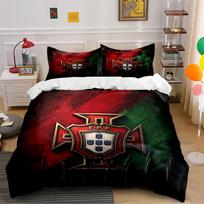 Portugal FPF Logo Three-Piece Bedding Set Bedding set (1 duvet cover, 2 pillowcases, duvet not included) 135x200cm