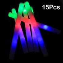 15/30 vnt LED šviečiančių lazdelių masinė spalvinga RGB švytinčių putų lazdelė, tamsiai šviesi, skirta Kalėdų gimtadienio vestuvių vakarėliui green