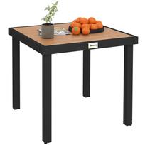 78 cm sodo valgomojo stalas 4 žmonėms, kvadratinis lauko kavos, galinis, šoninis staliukas su aliuminio kojomis, natūralaus medžio apdaila 78 x 78 x 74 cm natūrali