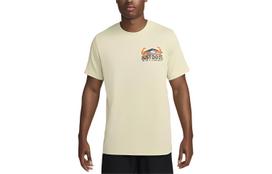 Nike T Shirts Men's Olive Halo Crew Neck Moderate Straight Fit FV8378-371 L