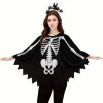 Women's Role Playing Cape Costume for Halloween Stage Performance One Size juoda