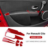 Carbon Fiber Window Panel Trim Sticker for Renault Clio 3 2006-2012 4 Door Black RHD juoda