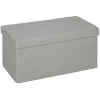 Storage Stool, Upholstered Bench with Storage and Lid for Living Room, Bedroom, Hallway, Light Grey 76 x 38 x 38 cm šviesiai pilka spalva