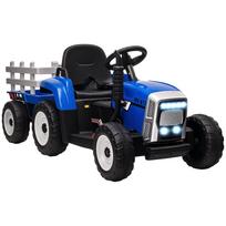 Kids' Electric Car with Trailer, Remote Control, Headlights, 3-6 km/h, for 3-6 Years, Blue 136.5 x 50 x 52.5 cm mėlyna