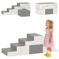 Climbing and Sliding Toy for Children, Promotes Motor Skills, Faux Leather, EPE Foam, 86x49x47 cm, Grey 147 x 49 x 47 cm