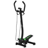 Stepper Side Stepper with Handlebar Resistance Bands Home Trainer LCD Display Steel 40 x 40 x 118 cm