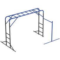 Climbing Frame Outdoor Climbing Tower with Gym Bar Pull-Up Bar for Children 3-8 Years up to 150kg 250x190x180 cm Black 250 x 190 x 180 cm juoda