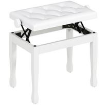Piano Stool Height Adjustable Piano Bench, Piano Bench with Faux Leather Cushion for Piano Keyboard 64 x 35 x 45-55 cm White 64 x 35 x 55 cm balta