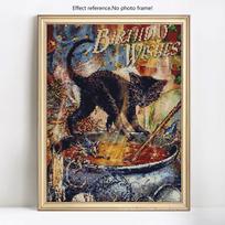 Diamond Embroidery Sale Cross Stitch Cat 5D DIY Full Square Diamond Painting 20X30CM
