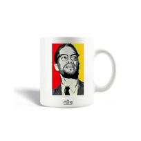Malcolm X Preacher raudonas geltonas keramikinis puodelis