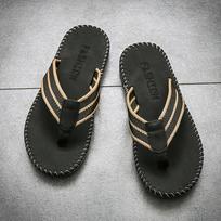 Men's Flip Flops Lightweight Water Proof Comfortable Trendy All-match Breathable Non-slip Casual Wear-Resistant Shoe Summer Main 39 juoda