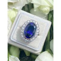 Dark Blue Tanzanite Colored Ruby Closed Ring No. 6
