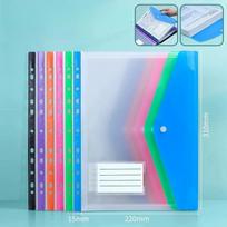 6 A4 Large Capacity Loose Leaf Folders with 11 Hole Binding Rings, Modern PP Material, Expandable Buttons and Label Pockets