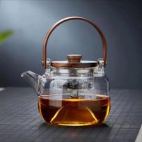 Striped Glass Flower Teapot Household Large Capacity High Borosilicate Glass Teapot Electric Ceramic Stove Heated Teapot 1000ml