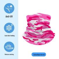 Vaikams vasarinis ledo šilko animacinis kaklo movas - apsauga nuo UV spindulių ir daugiafunkcinis galvos apdangalas važinėjimui dviračiu 20*30cm pink