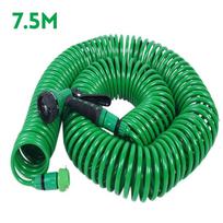 7.5M/15M/30M Retractable Coil Magic Flexible Garden Water Hose Car Cleaning Spring Pipe Plastic Hose Plant Watering With Spray Guns ABS+EVA 7.5m