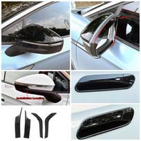 For Volkswagen VW ID.4 ID4   Car Exterior Door Handle Rearview Mirror Refit Glossy Black Sticker Anti Style A LHD