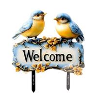 Creative Animal Garden Stake Backyard Ornament Outdoor Decorative Address Plaque 55KF