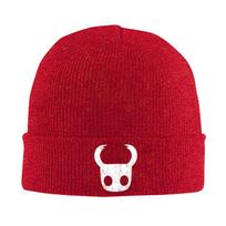 Hollow Knight character head horns eyes black Men Women Unisex Knitted Hat Beanie Pullover Cap Winter Thermal Warm Christmas Out