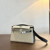 New palm pattern color matching 22cm mini generation bag genuine leather women's bag fashionable portable leather bag 22*14*7CM