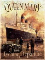 1dVintage Style Queen Mary Ocean Cruise Liner Ship Boat Wall Decor Metal Tin Sign  for Home Bar Club Pub Restaurant 20x30cm（7.8x11.8inch）