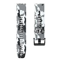 QuickFit 22mm 26mm Sports Camouflage Silicone Strap For Garmin Fenix 6X 7X Pro Band For Fenix 6Pro 5Plus Bracelet Watchband QuickFit 22mm balta