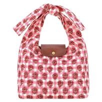 Longchamp Le Pliage M Pečių krepšys su metaliniais priedais Medvilninis moteriškas pečių krepšys Raudonas 10303HGG633 Basic Set (Bag)