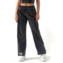 Blizgios metalinės moteriškos kelnės Hip Hop Dance Baggy kelnės ilgos laisvos kelnės bėgiojančios kelnės 2XL juoda