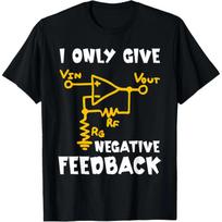 Negative Feedback Op Amp Circuit Funny Electrical Engineering Graphic Tee Short Sleeve Cotton TShirt Unisex S