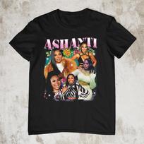NEW Ashanti  Rap Tshirt  Short Sleeve Black All Size Shirt Unisex T-Shirt S įvairiaspalvis