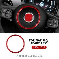 Carbon Fiber Style Interior Sticker for Fiat 500 Abarth 595 695 2008-2013 2014 2015 2016 2017 2018 2019 2020 2021 2022 2023 Interior Panel Outer Ring RD juoda