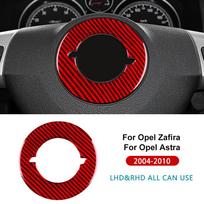 Real Soft Carbon Fiber Sticker for Opel Zafira B/Astra H MK5 2004 2005 2006 2007 2008 2009 2010 Car Steering Wheel Center Trim. For LHD RHD Red raudona