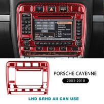 Carbon Fiber Style Interior Sticker for Porsche Cayenne 2003 2004 2005 2006 2007 2008 2009 2010 Center Console Interior Panel Red raudona